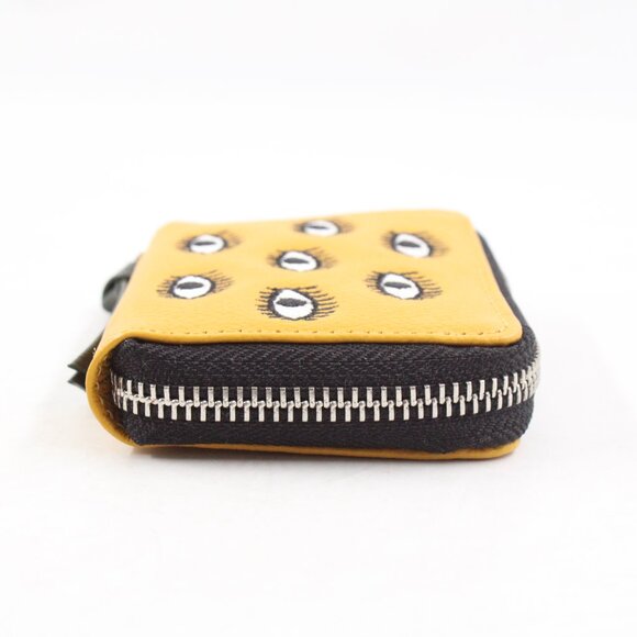 NEW Frodo Leather Zip Around Wallet in Golden Glow with All-Over Eye Embroidery - Picture 5 of 10